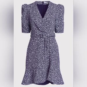 Jonathan Simkhai Evelyn Navy Floral Belted Mini Dress Sz 8